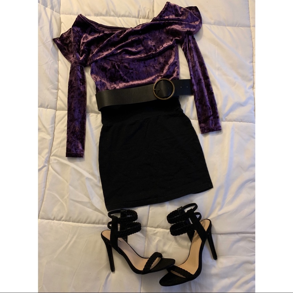 Charlotte Russe Velvet Purple Crop Top
